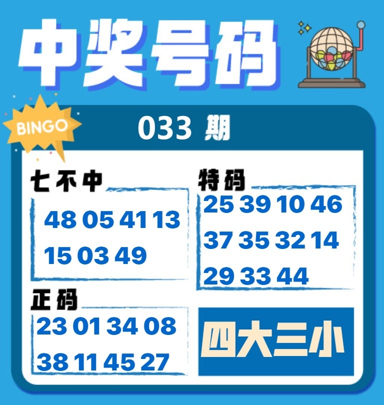 033期中奖号码[图]