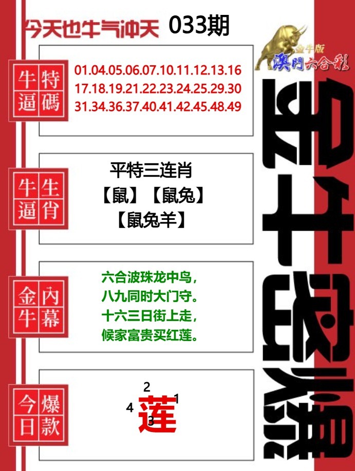 033期金牛密爆[图]